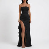 Lila Draped Strapless Maxi Dress – view 1