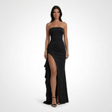 Lila Draped Strapless Maxi Dress – view 2