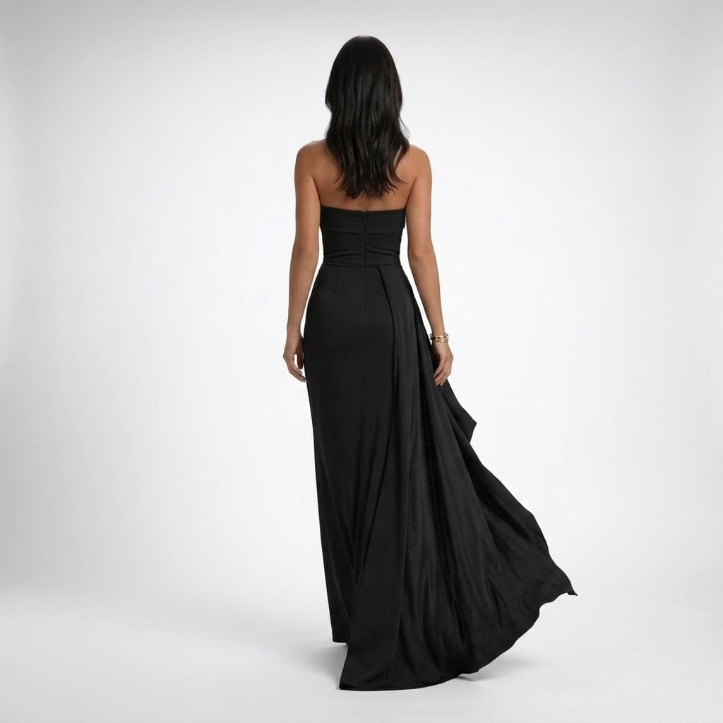 Lila Draped Strapless Maxi Dress – view 3