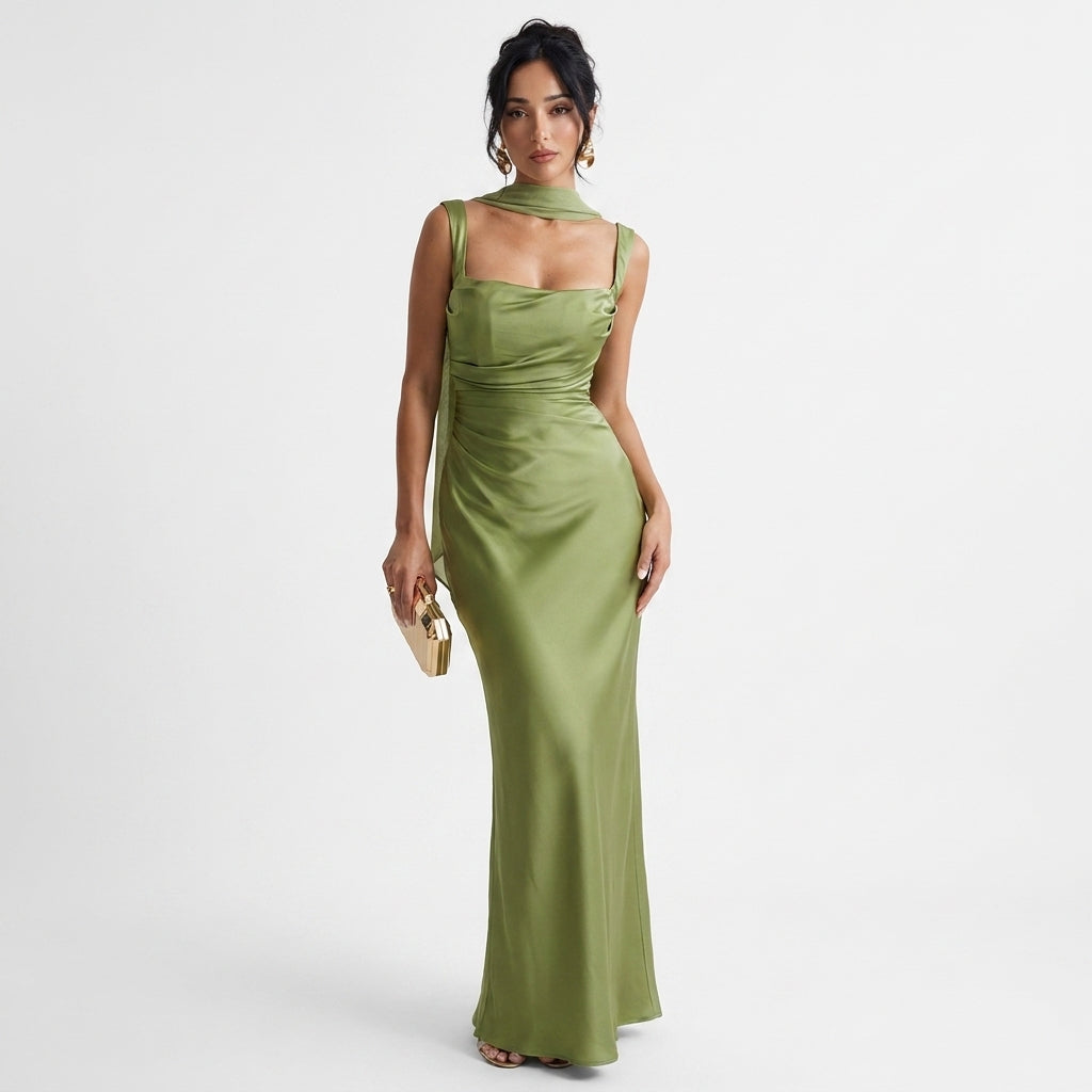 Lilian Open-Back Sash Maxi Dress – view 5