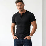 Lucca Ribbed Slim-Fit Henley – view 1
