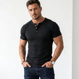 Lucca Ribbed Slim-Fit Henley – view 1