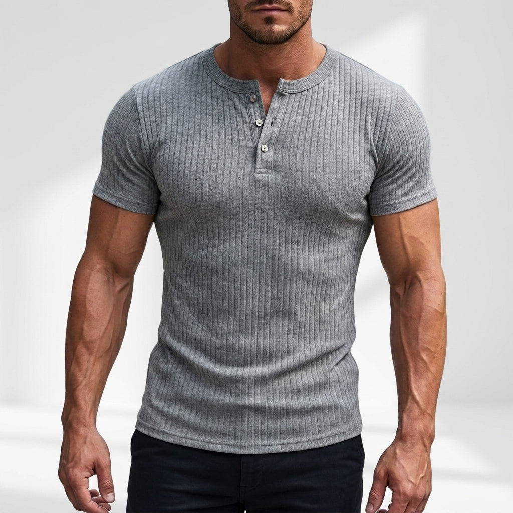 Lucca Ribbed Slim-Fit Henley – view 4