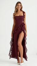 Lacey & Brooks | Lucienne Ruffled Slit Maxi Dress