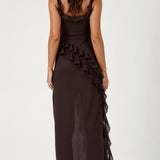 Lucienne Ruffled Slit Maxi Dress – view 10
