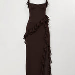 Lucienne Ruffled Slit Maxi Dress – view 11