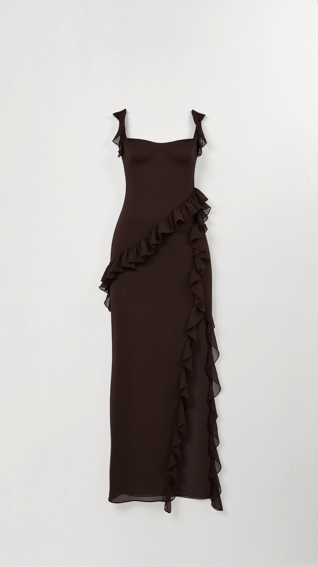 Lucienne Ruffled Slit Maxi Dress – view 11