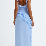 Lucienne Ruffled Slit Maxi Dress – view 13