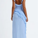 Lucienne Ruffled Slit Maxi Dress – view 13
