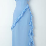 Lucienne Ruffled Slit Maxi Dress – view 14