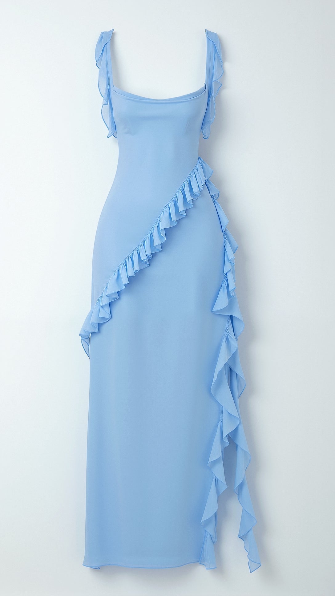 Lucienne Ruffled Slit Maxi Dress – view 14