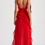 Lucienne Ruffled Slit Maxi Dress – view 16