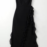 Lucienne Ruffled Slit Maxi Dress – view 18