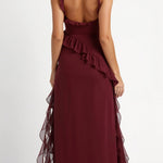 Lucienne Ruffled Slit Maxi Dress – view 2