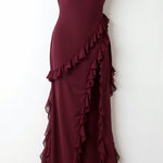 Lucienne Ruffled Slit Maxi Dress – view 3