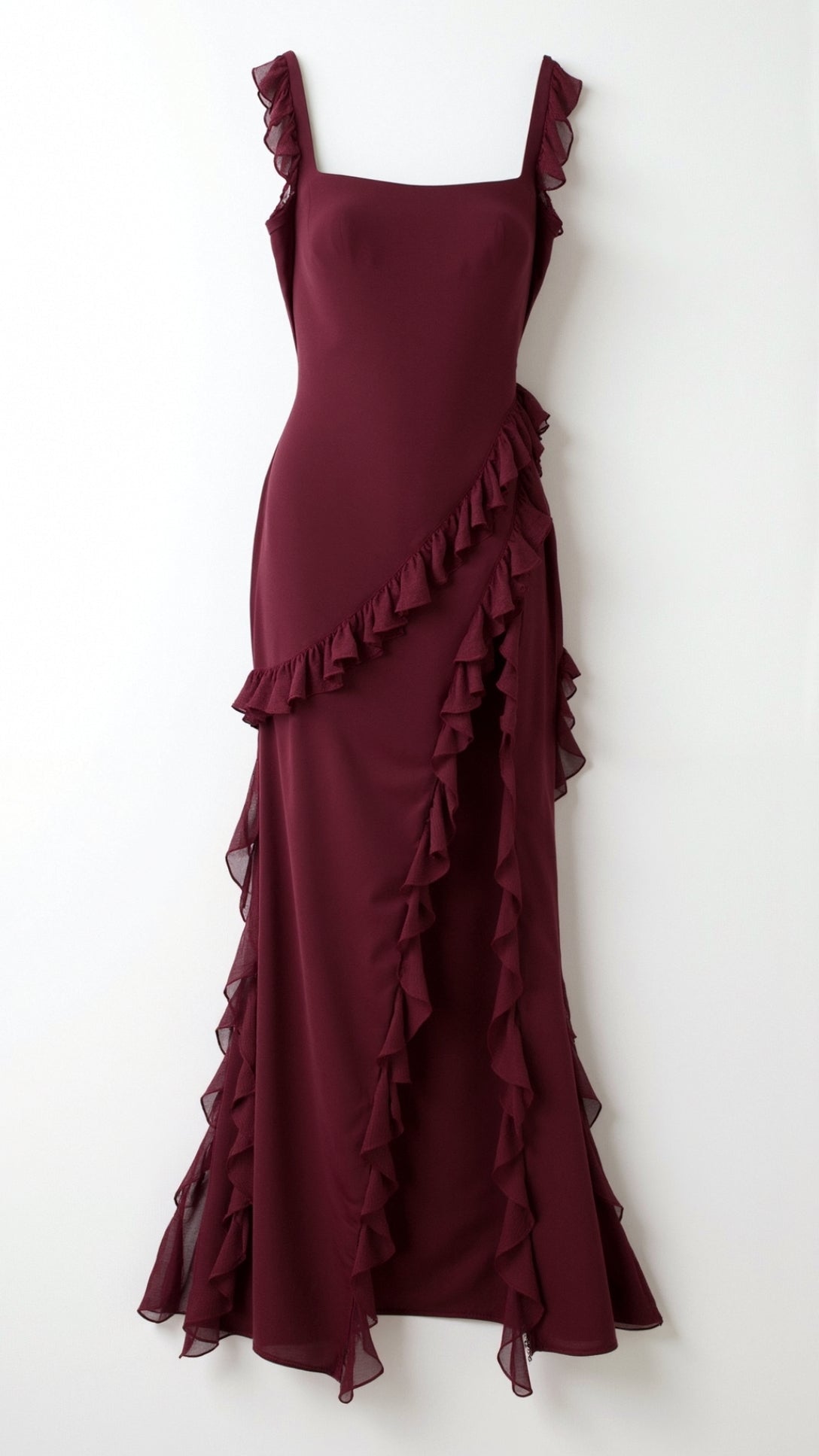Lucienne Ruffled Slit Maxi Dress – view 3