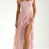 Lucienne Ruffled Slit Maxi Dress – view 4