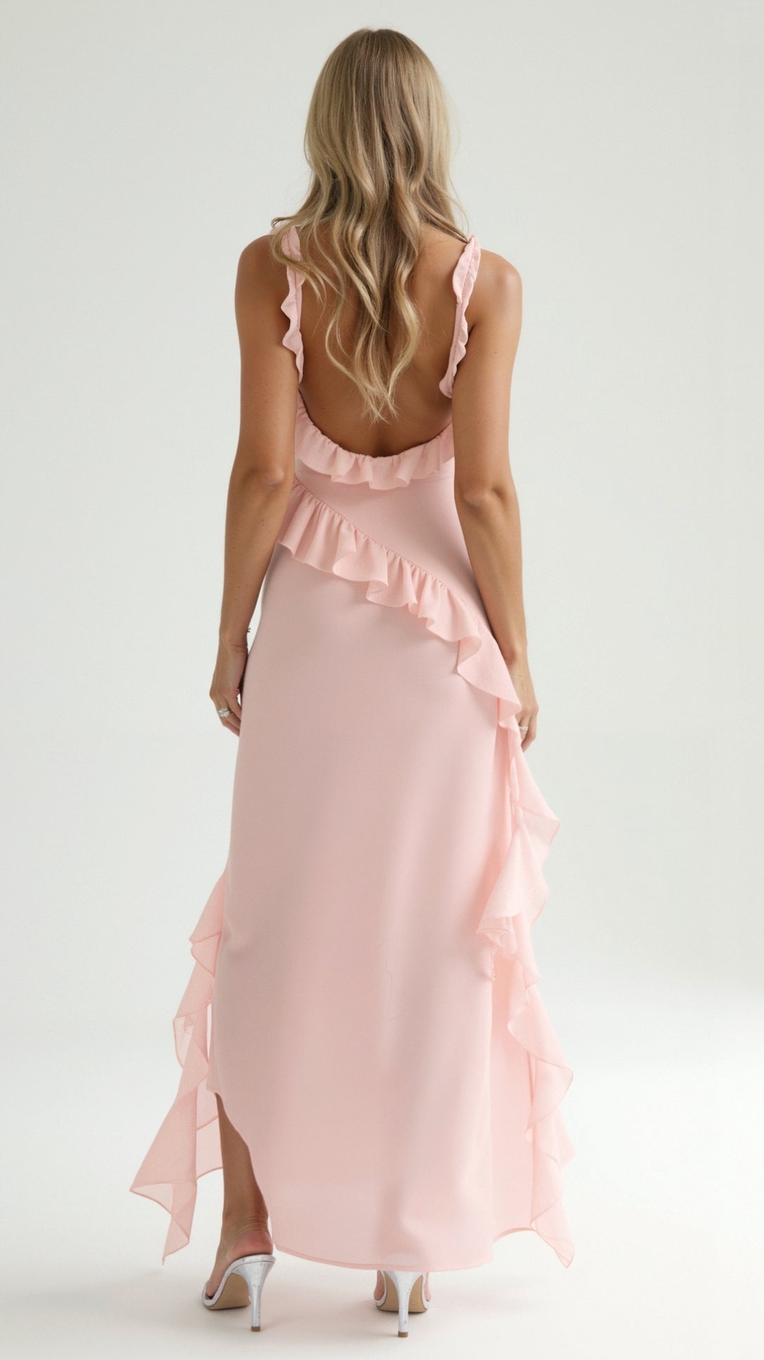 Lucienne Ruffled Slit Maxi Dress – view 5
