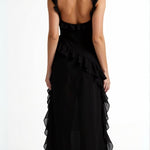 Lucienne Ruffled Slit Maxi Dress – view 8