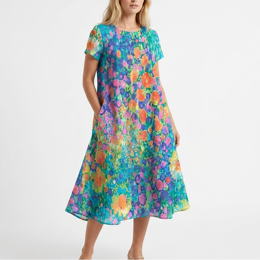 Maeve Polka Dot Relaxed Midi Dress – view 13