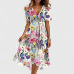 Marianne Floral Asymmetric Midi Dress – view 6