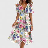 Marianne Floral Asymmetric Midi Dress – view 6