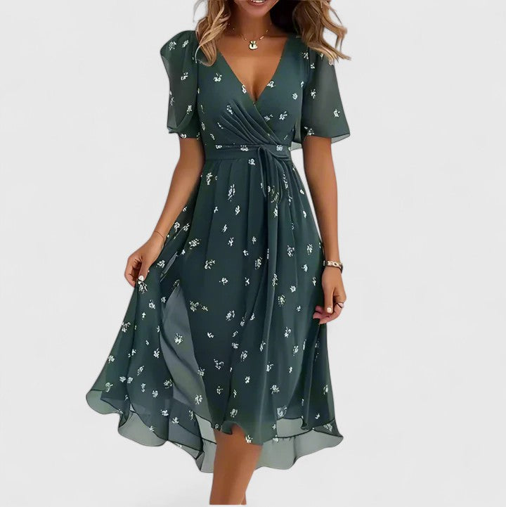 Marianne Floral Asymmetric Midi Dress – view 7