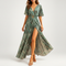 Marisol Wrap Neck Slit Maxi Dress – view 3