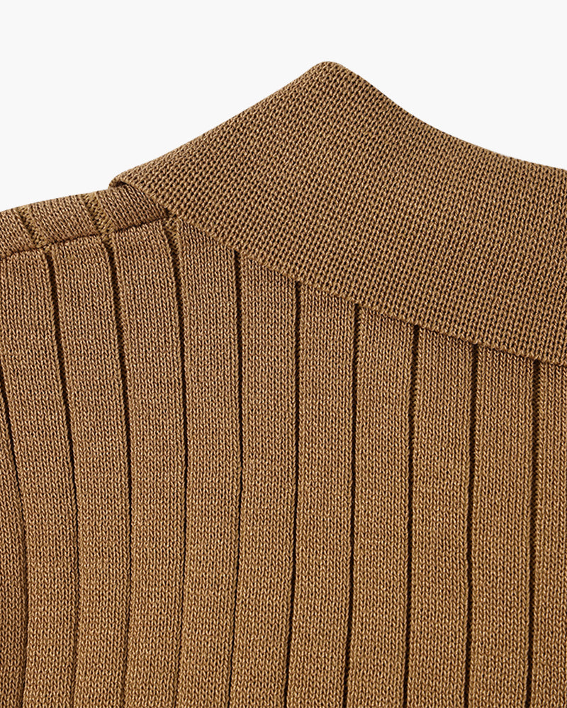 Marlow Ribbed Knit Cotton Polo – view 14