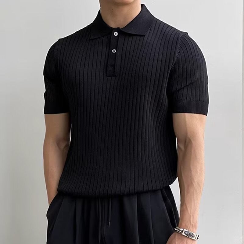 Marlow Ribbed Knit Cotton Polo – view 15