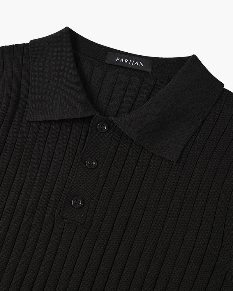 Marlow Ribbed Knit Cotton Polo – view 19