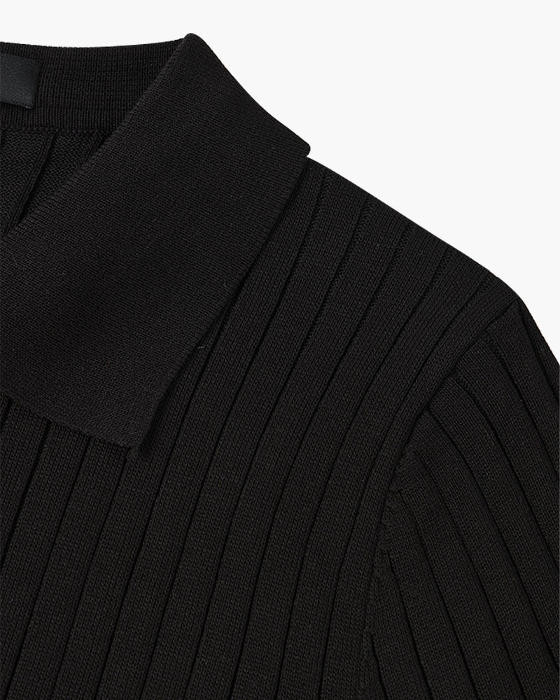 Marlow Ribbed Knit Cotton Polo – view 21
