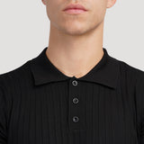Marlow Ribbed Knit Cotton Polo – view 24