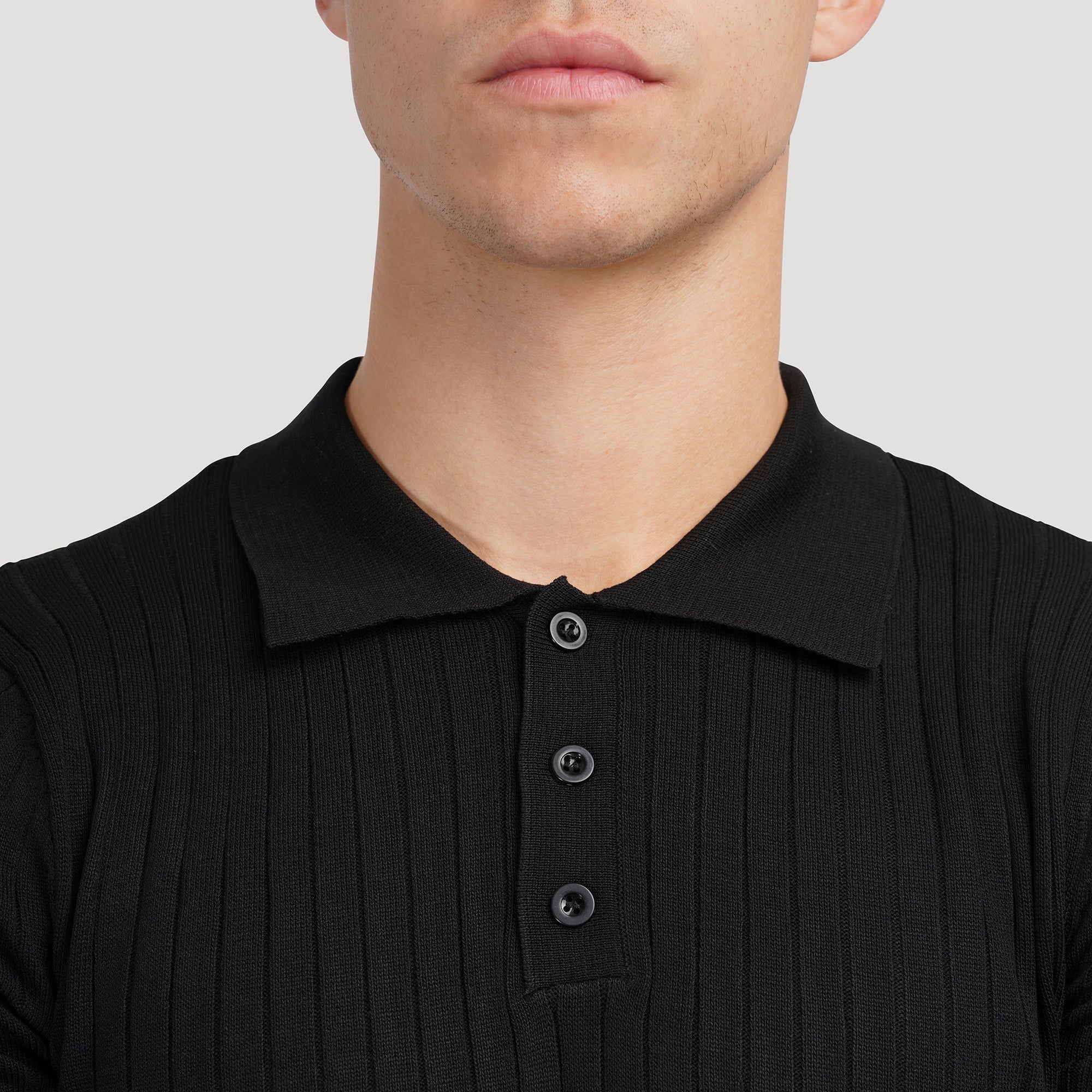 Marlow Ribbed Knit Cotton Polo – view 24