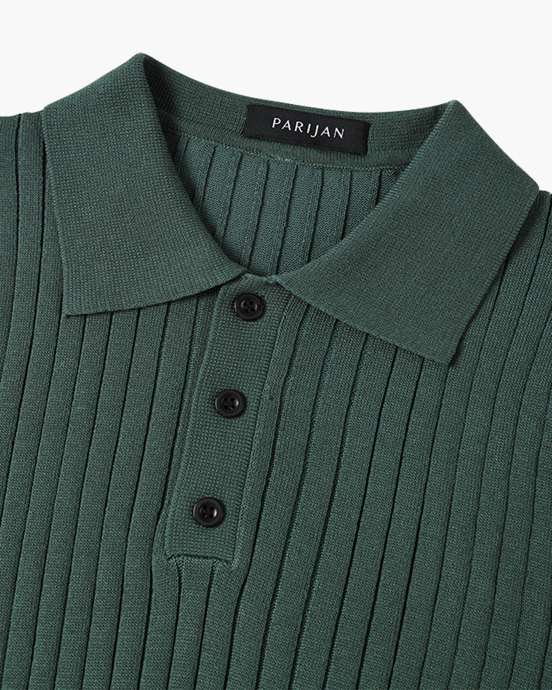 Marlow Ribbed Knit Cotton Polo – view 5