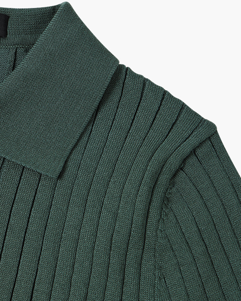 Marlow Ribbed Knit Cotton Polo – view 7