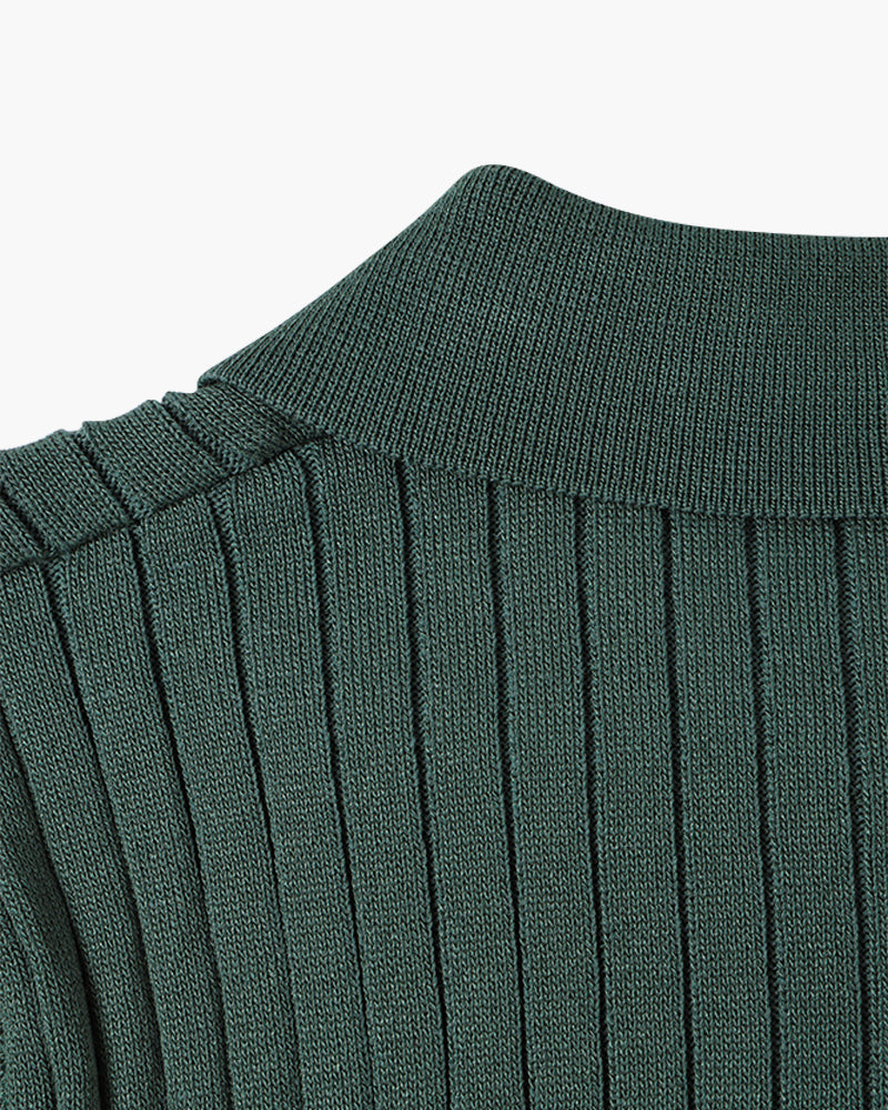 Marlow Ribbed Knit Cotton Polo – view 8