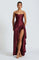 Nadine Draped Satin Maxi Dress – view 1