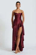 Lacey & Brooks | Nadine Draped Satin Maxi Dress