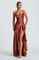Nadine Draped Satin Maxi Dress – view 3
