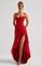 Nadine Draped Satin Maxi Dress – view 7