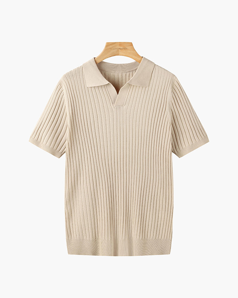 Newport Ribbed V-Neck Polo Shirt – view 13