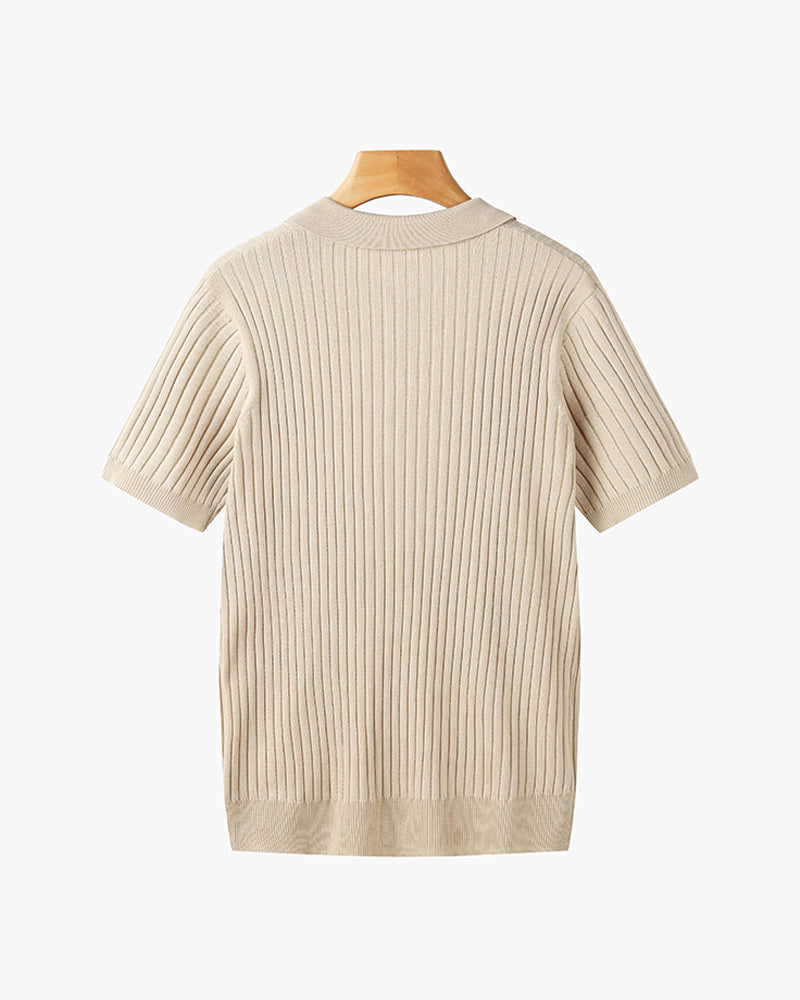 Newport Ribbed V-Neck Polo Shirt – view 14