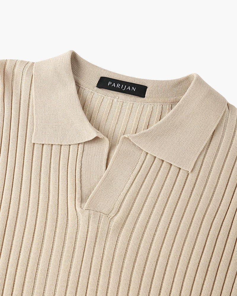 Newport Ribbed V-Neck Polo Shirt – view 16