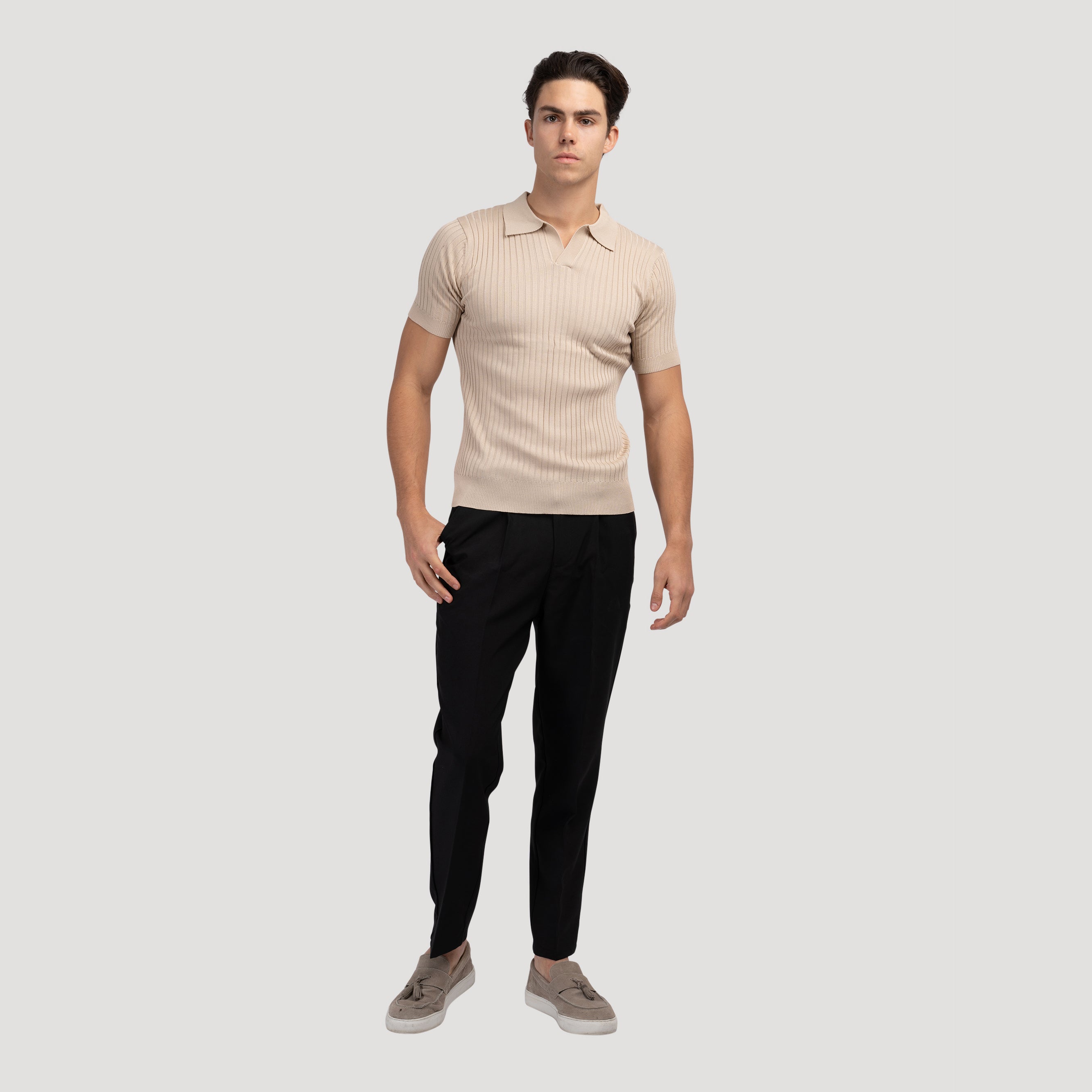 Newport Ribbed V-Neck Polo Shirt – view 17