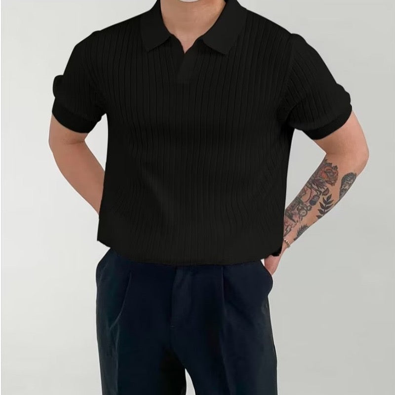 Newport Ribbed V-Neck Polo Shirt – view 22