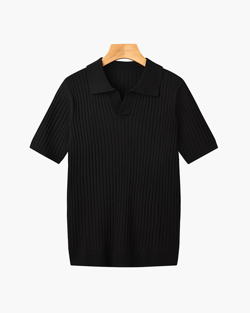 Newport Ribbed V-Neck Polo Shirt – view 23