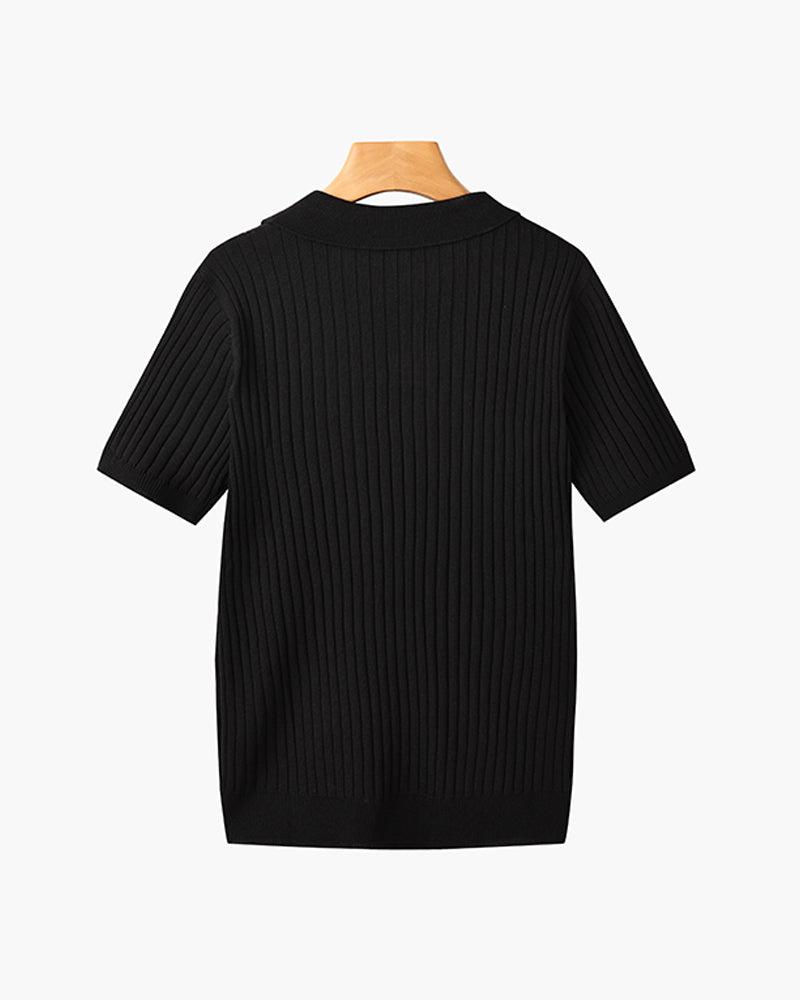 Newport Ribbed V-Neck Polo Shirt – view 24