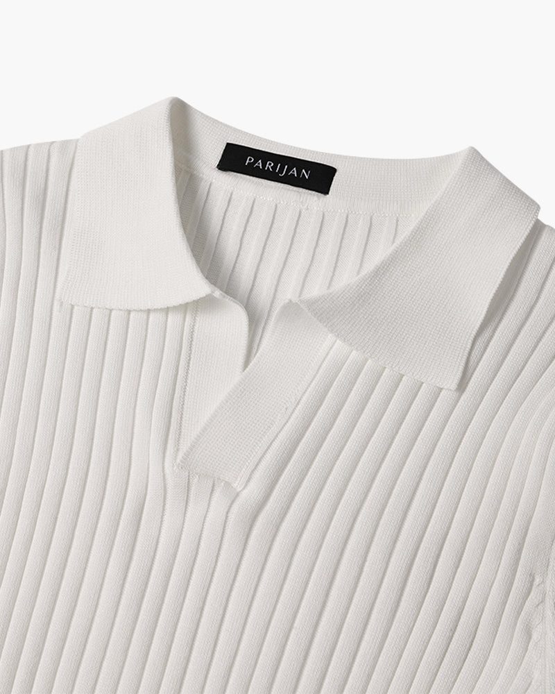 Newport Ribbed V-Neck Polo Shirt – view 6