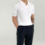 Newport Ribbed V-Neck Polo Shirt – view 7